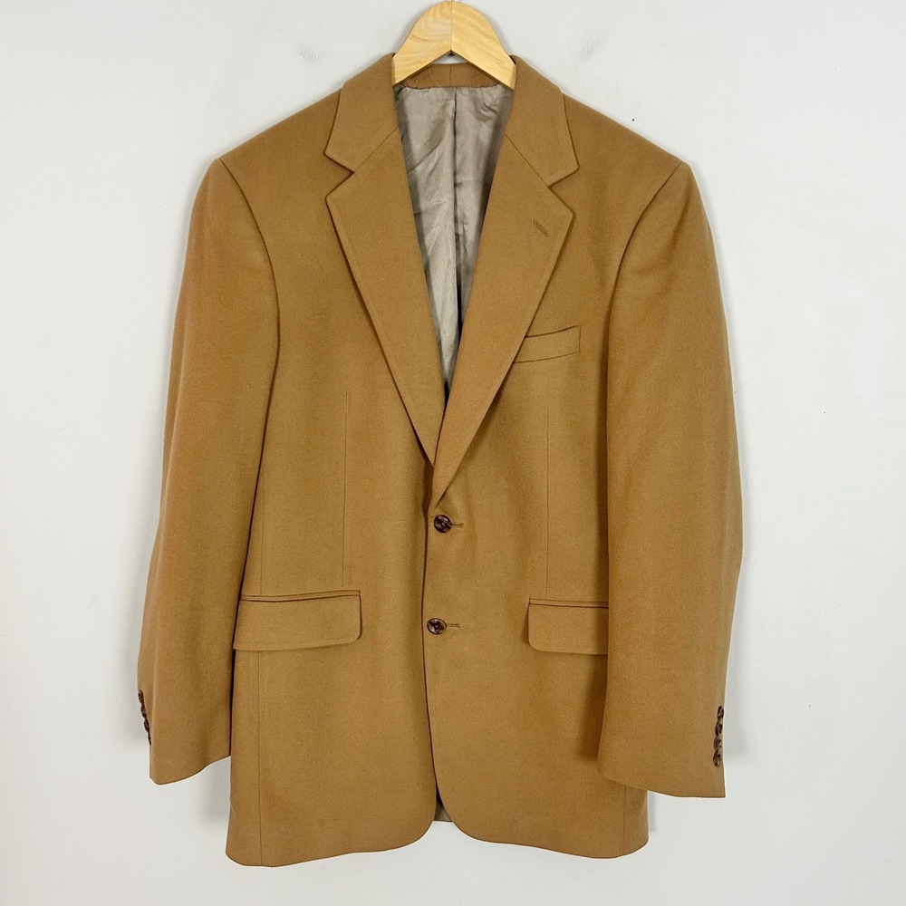 Jos. A. Bank 100% Cashmere Blazer Camel Tan Sport Coat Mens 39 Reg